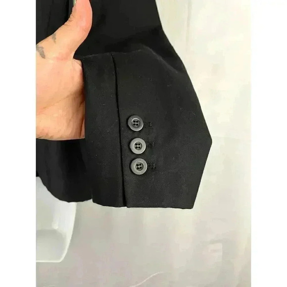 Anne Klein Black Blazer Jacket Sz 8 Single Button Pink Lining Women's - Picture 6 of 8